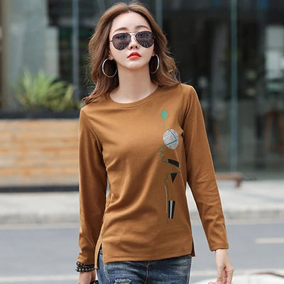 New Print T Shirt Women Cotton Korean Fashion Woman Clothes