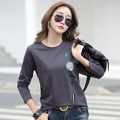 New Print T Shirt Women Cotton Korean Fashion Woman Clothes