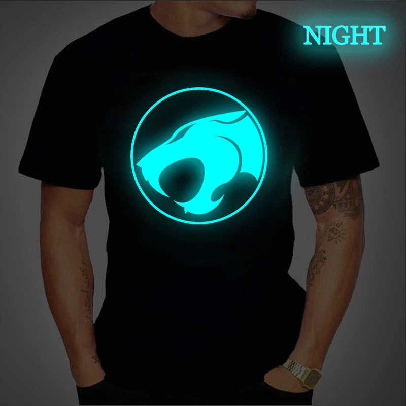 ThunderCat Luminous T-shirt Mens Fashion Casual Short Sleeve Round