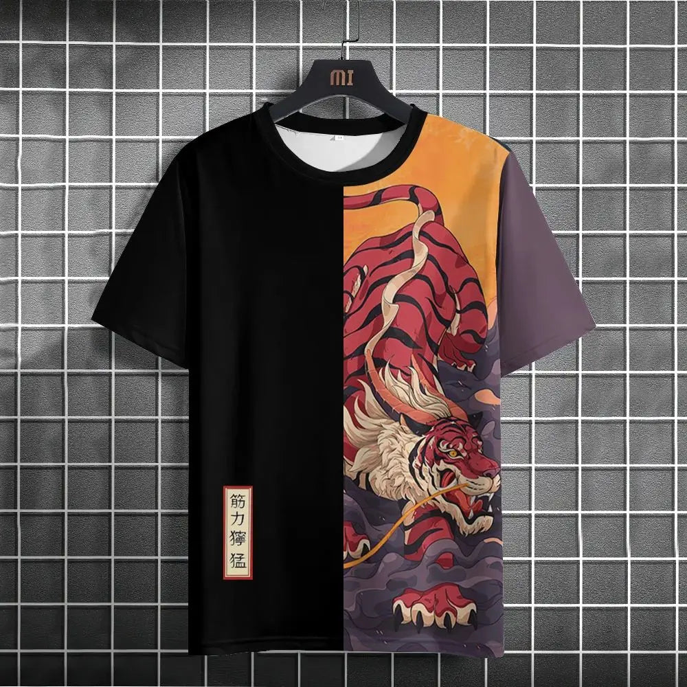 Unisex 2024 T-shirt Men Women Japanese Samurai Cat 3D Printed T-shirt