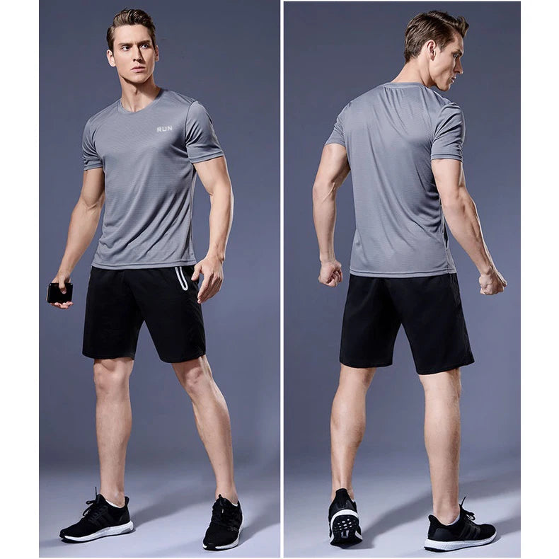 Summer High Elastic t-Shirt Men Breathable Ice Silk t Shirt