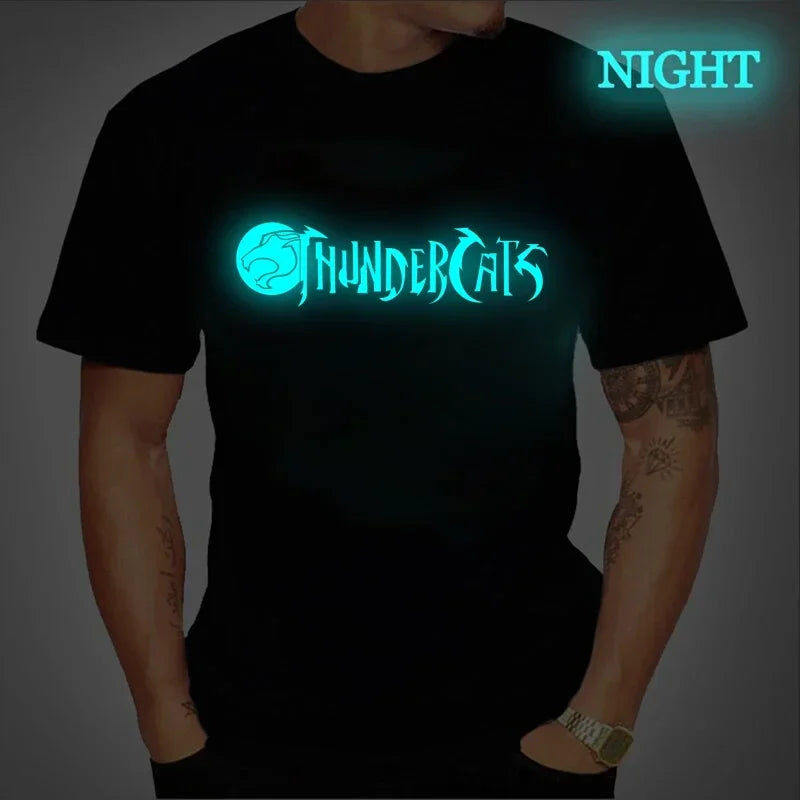 ThunderCat Luminous T-shirt Mens Fashion Casual Short Sleeve Round